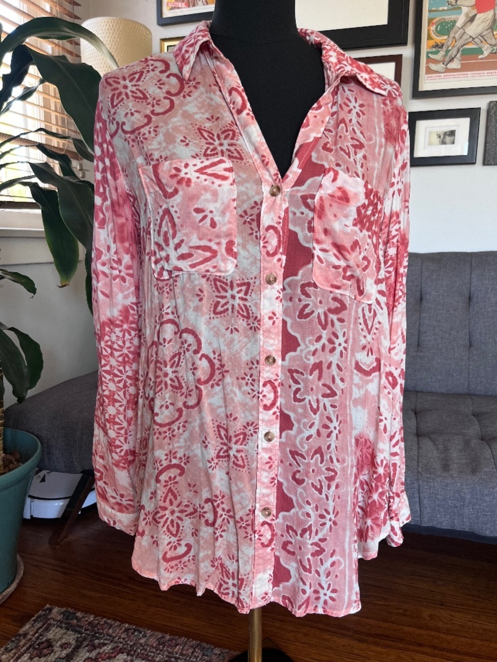 Pilcro Modal button down blouse size XS